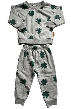 Lila & Jack Baby 12-18M Shamrock Clover Sweatshirt Jogger Pants Set